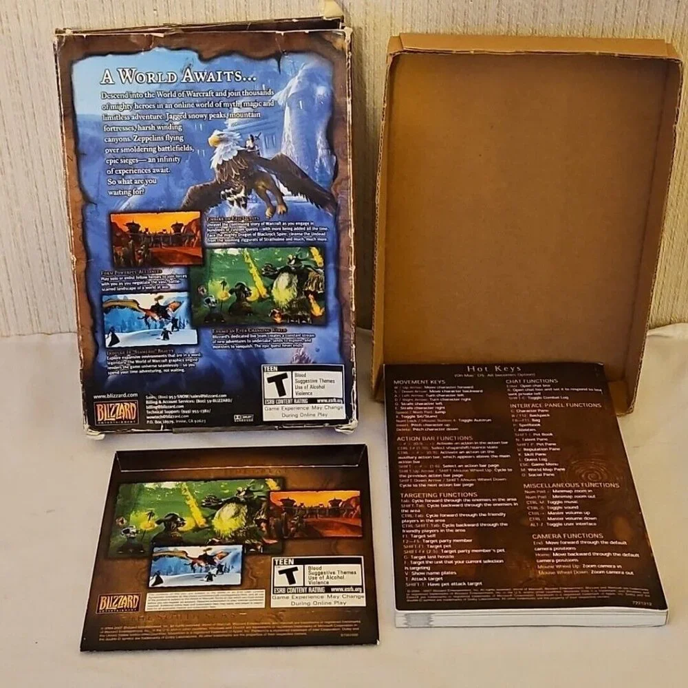 World of WarCraft Original Big Box PC Windows Mac Game Blizzard 2004 Complete